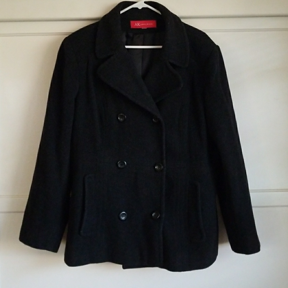 Woman's charcoal grey pea coat